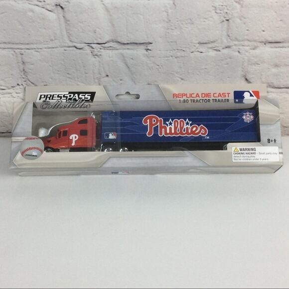MLB Philadelphia Phillies Baseball Replica Die-cast Tractor Trailer Collectible - Picture 1 of 3